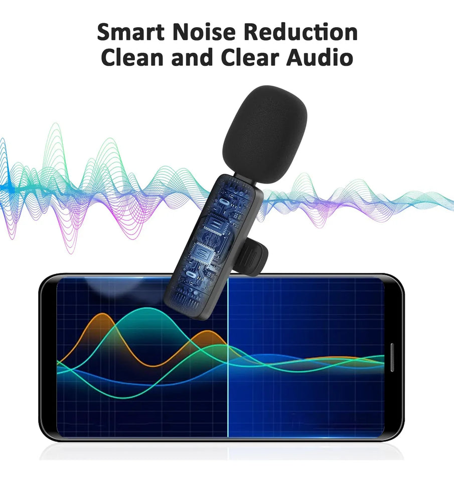 Micrófono de Solapa Inalámbrico para Móvil con Conexión Lightning y Audio Profesional